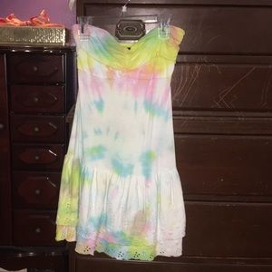 White self tye-dyed dress